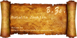 Batalla Zsaklin névjegykártya